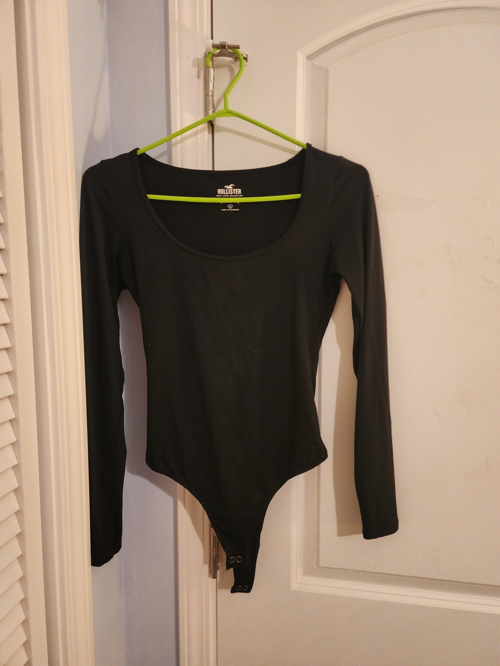 Hollister Black Long-Sleeve One-Piece Bodysuit